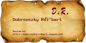 Dobrovszky Róbert névjegykártya